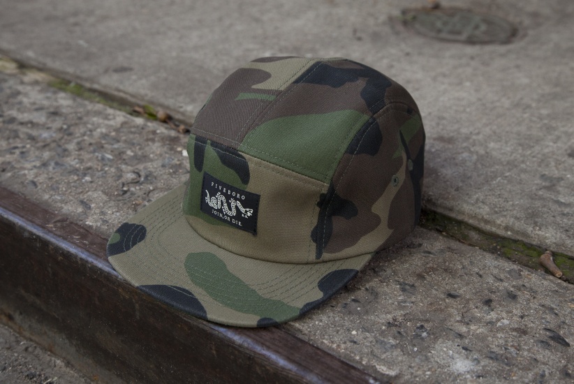 5BORO NYC WOODLAND CAMO FIVE PANEL HAT - SIDE VIEW
